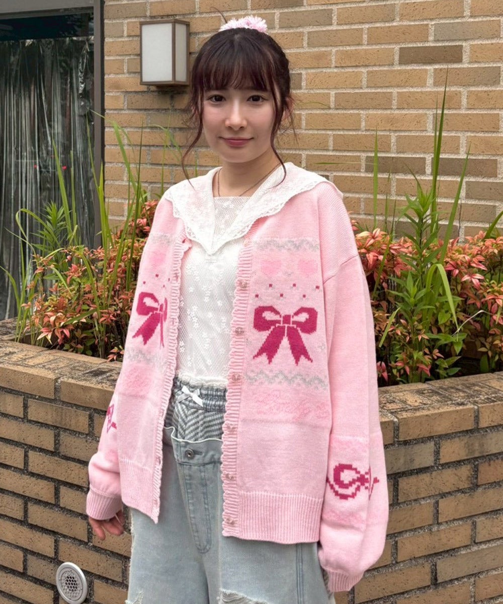 CANDY RIBBON KNIT CARDIGAN | Candy Stripper（キャンディ