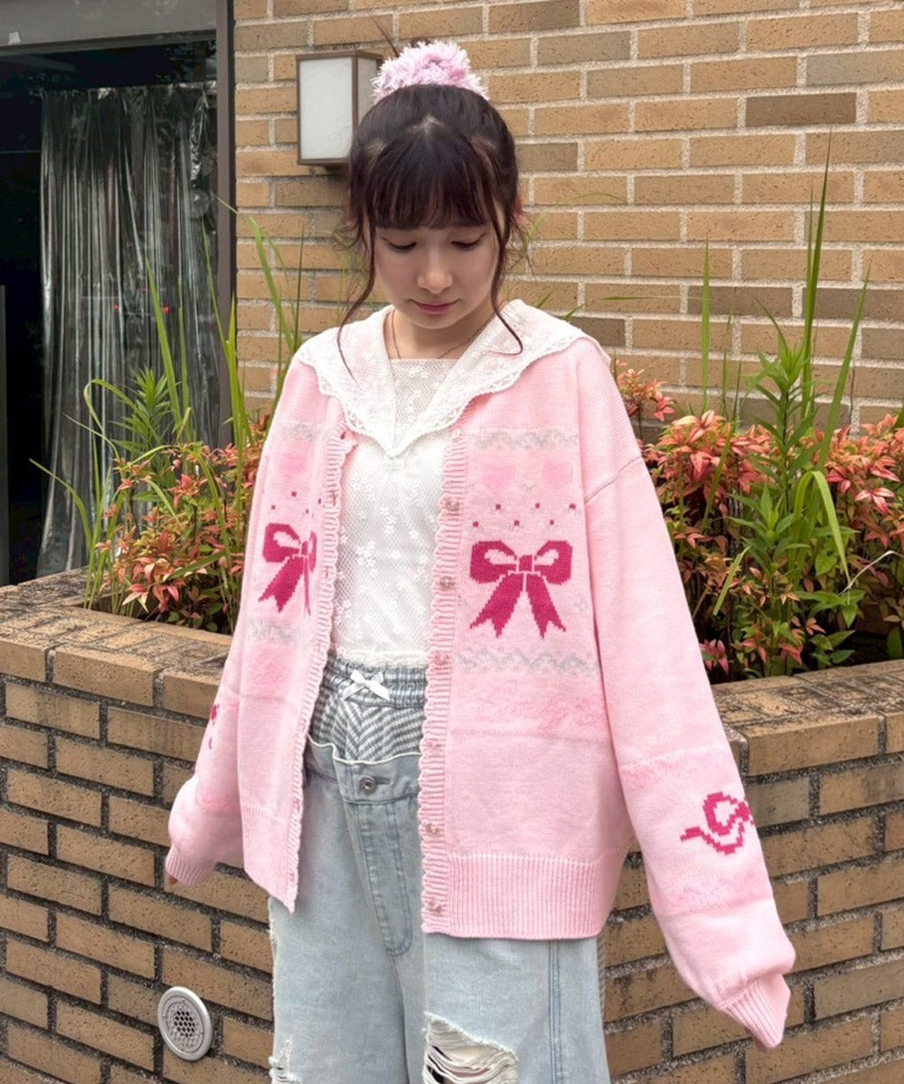 CANDY RIBBON KNIT CARDIGAN | Candy Stripper（キャンディ