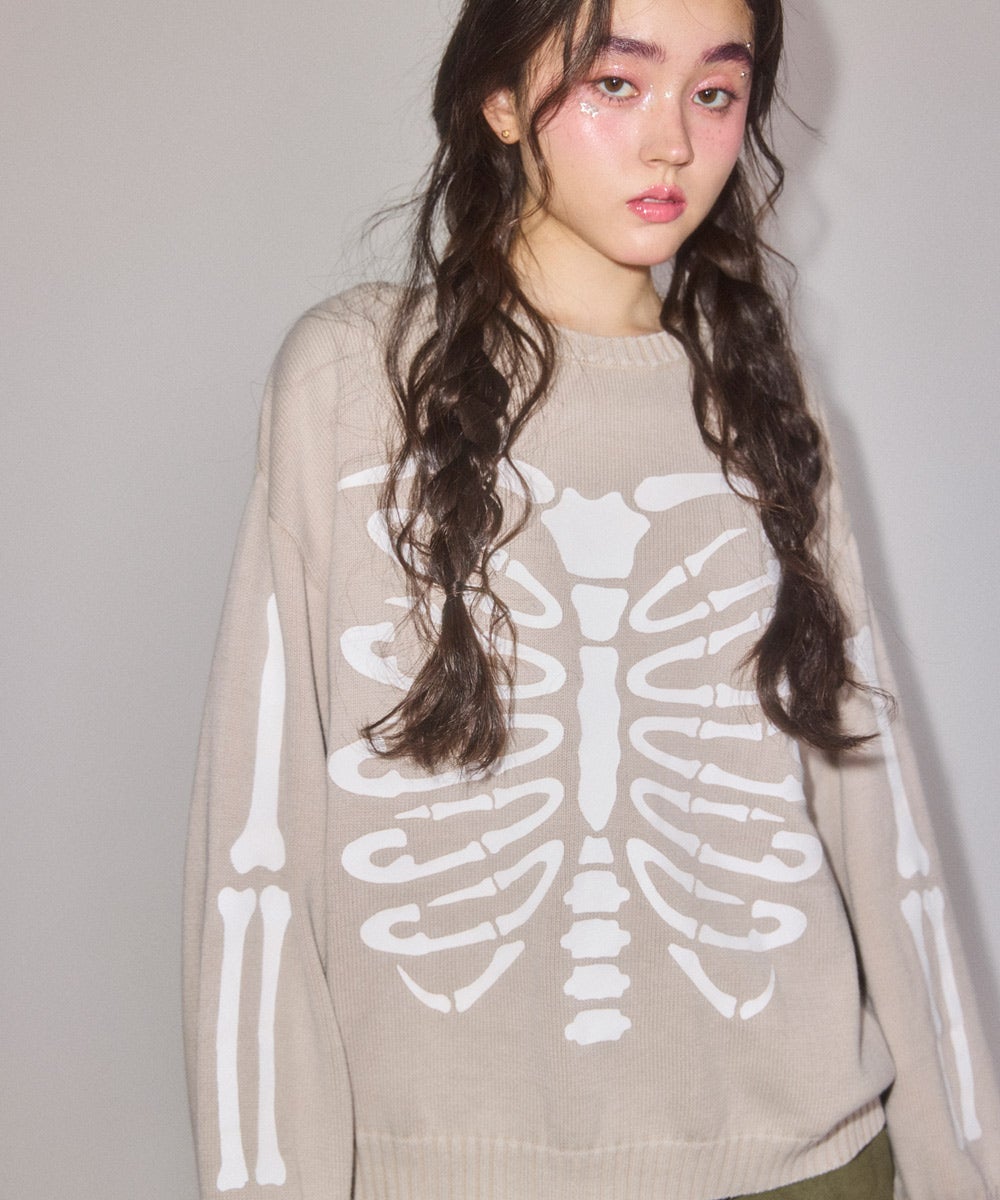 SAFETY PINS BONE KNIT JUMPER | Candy Stripper（キャンディ