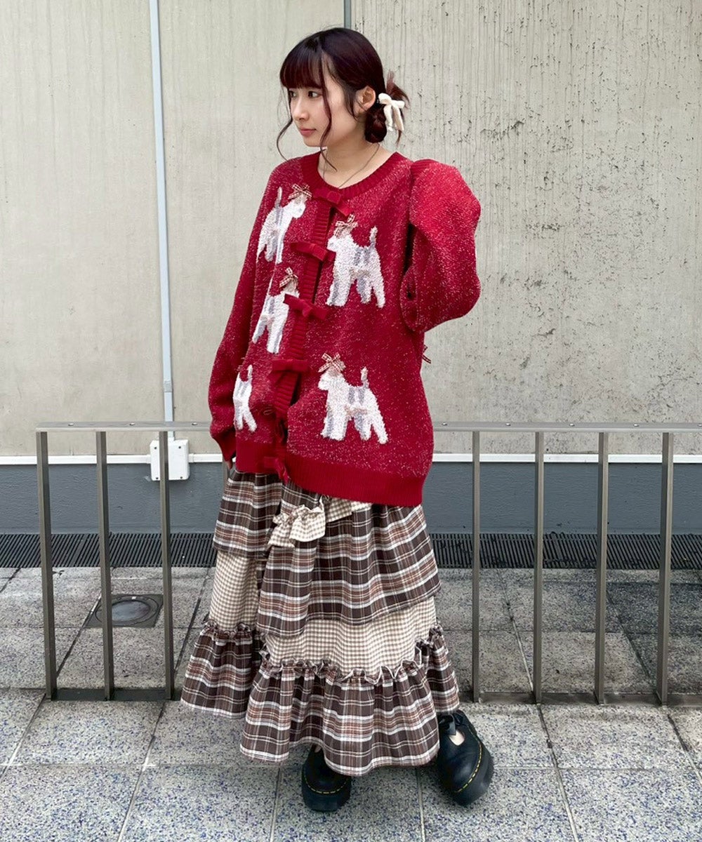 DOG RIBBON KNIT CARDIGAN | Candy Stripper（キャンディ ストリッパー