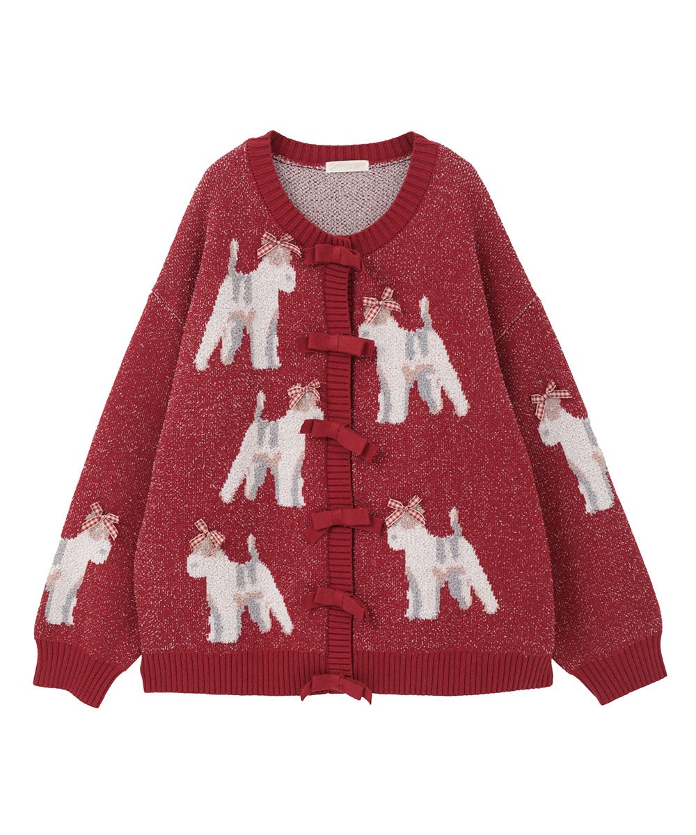DOG RIBBON KNIT CARDIGAN | Candy Stripper（キャンディ ストリッパー