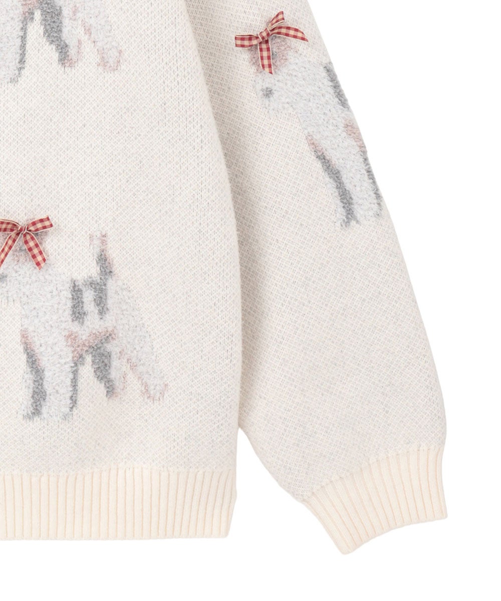 DOG RIBBON KNIT CARDIGAN | Candy Stripper（キャンディ ストリッパー