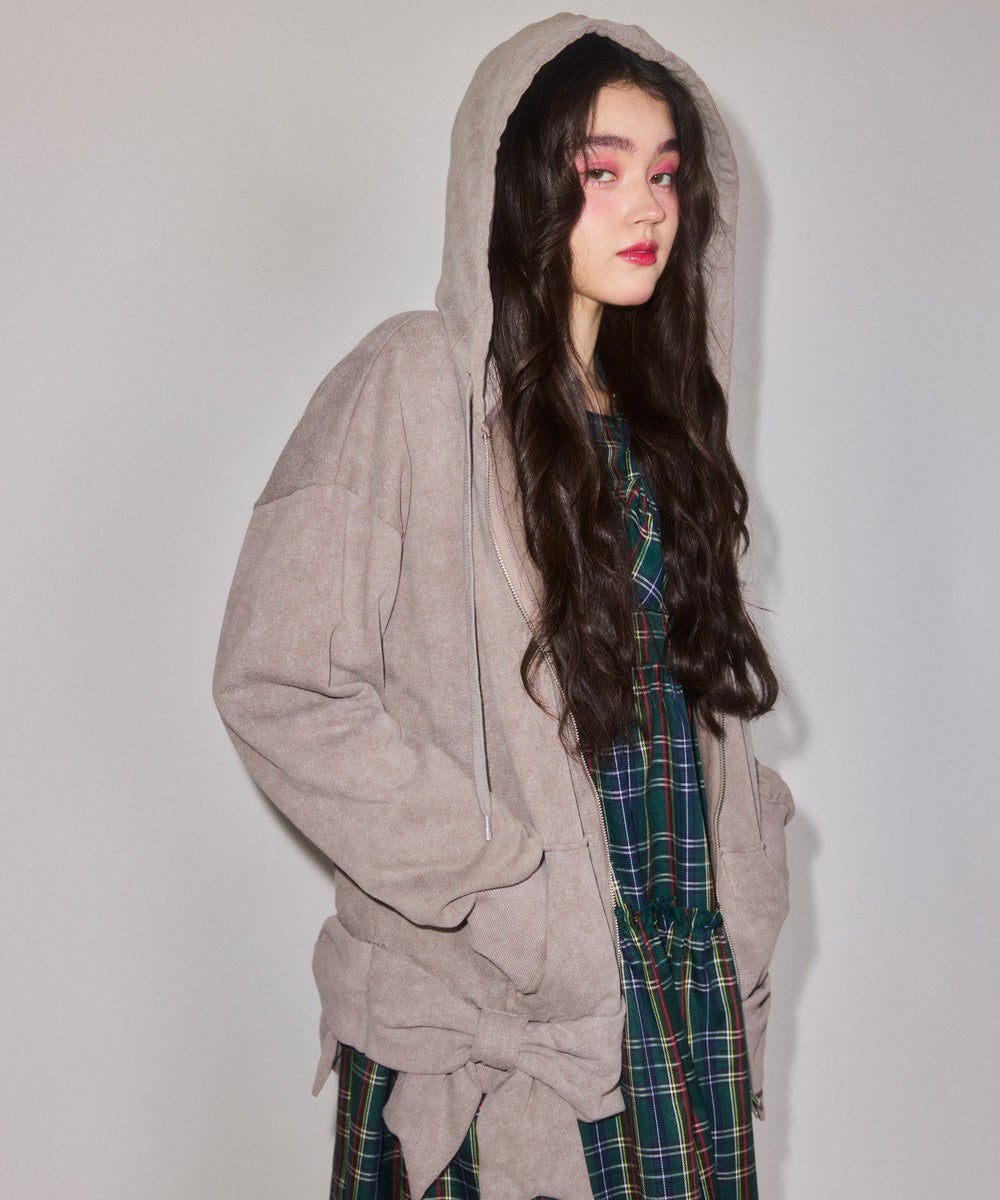 GRUNGE RIBBON HOODIE | Candy Stripper（キャンディ ストリッパー