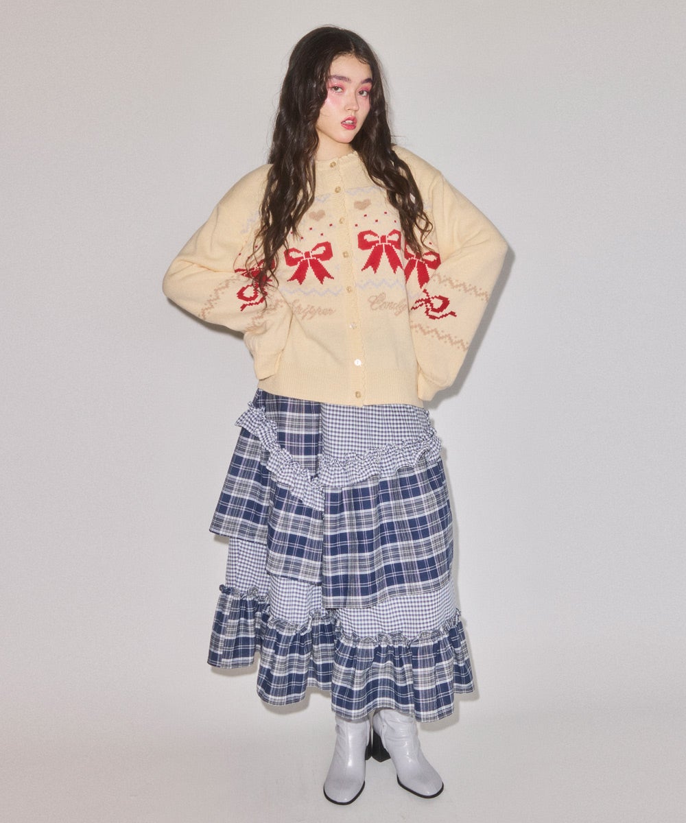DOG RIBBON KNIT CARDIGAN | Candy Stripper（キャンディ ストリッパー