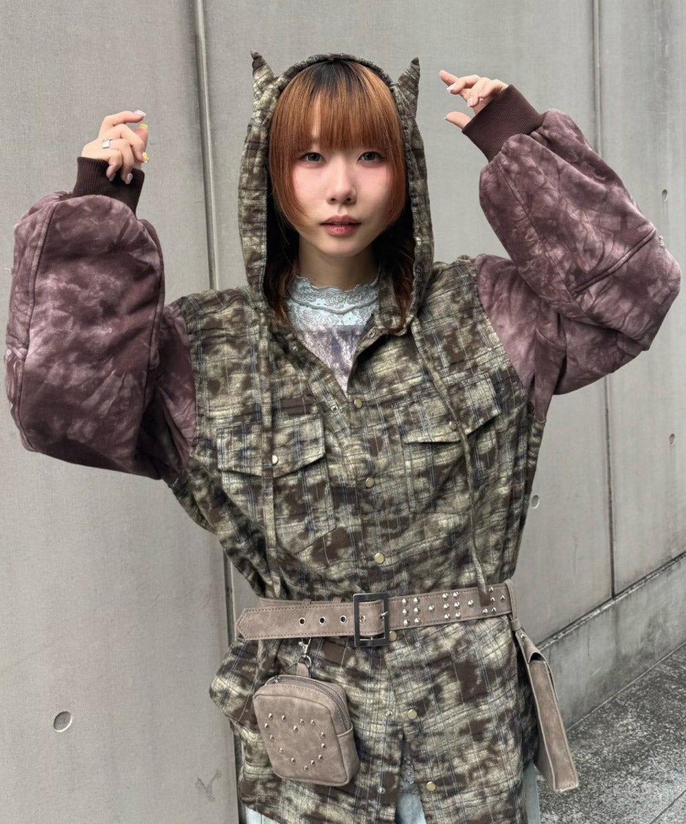 DEVIL HORN LACE HOODIE | Candy Stripper（キャンディ ストリッパー