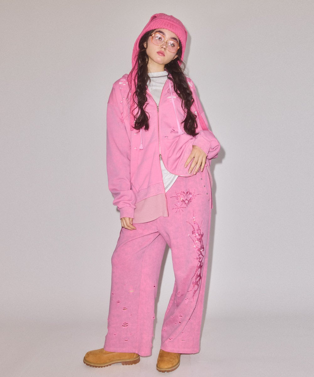 TATTERED SWEAT PANTS | Candy Stripper（キャンディ ストリッパー