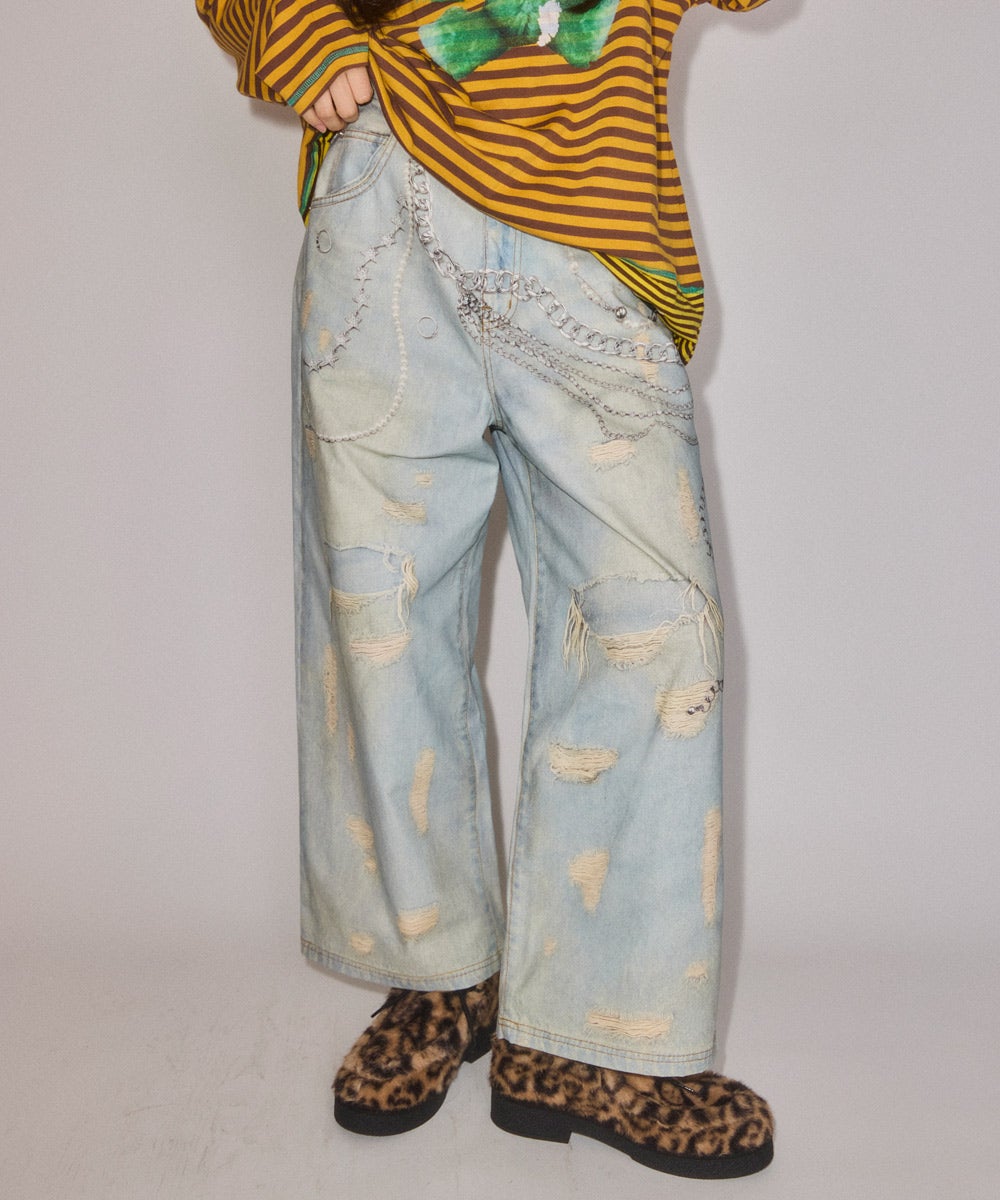 CandyStripper☆ MICKEY SARROUEL JEANS TROMPEL'OEIL PANTS | Candy Stripper（キャンディ ストリッパー