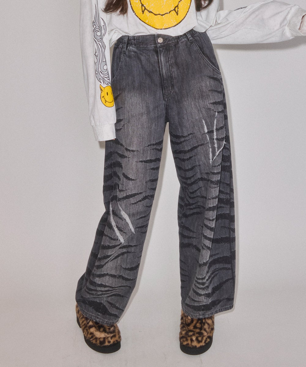 CAT SCRATCH DENIM PANTS | Candy Stripper（キャンディ ストリッパー