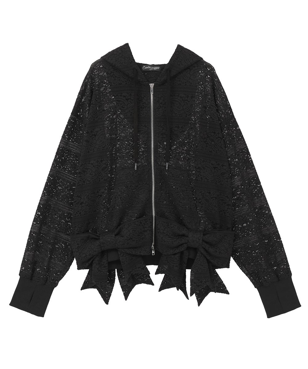 CandyStripper DEVIL HORN LACE フーディー ブラック DEVIL HORN LACE HOODIE | Candy Stripper（キャンディ ストリッパー