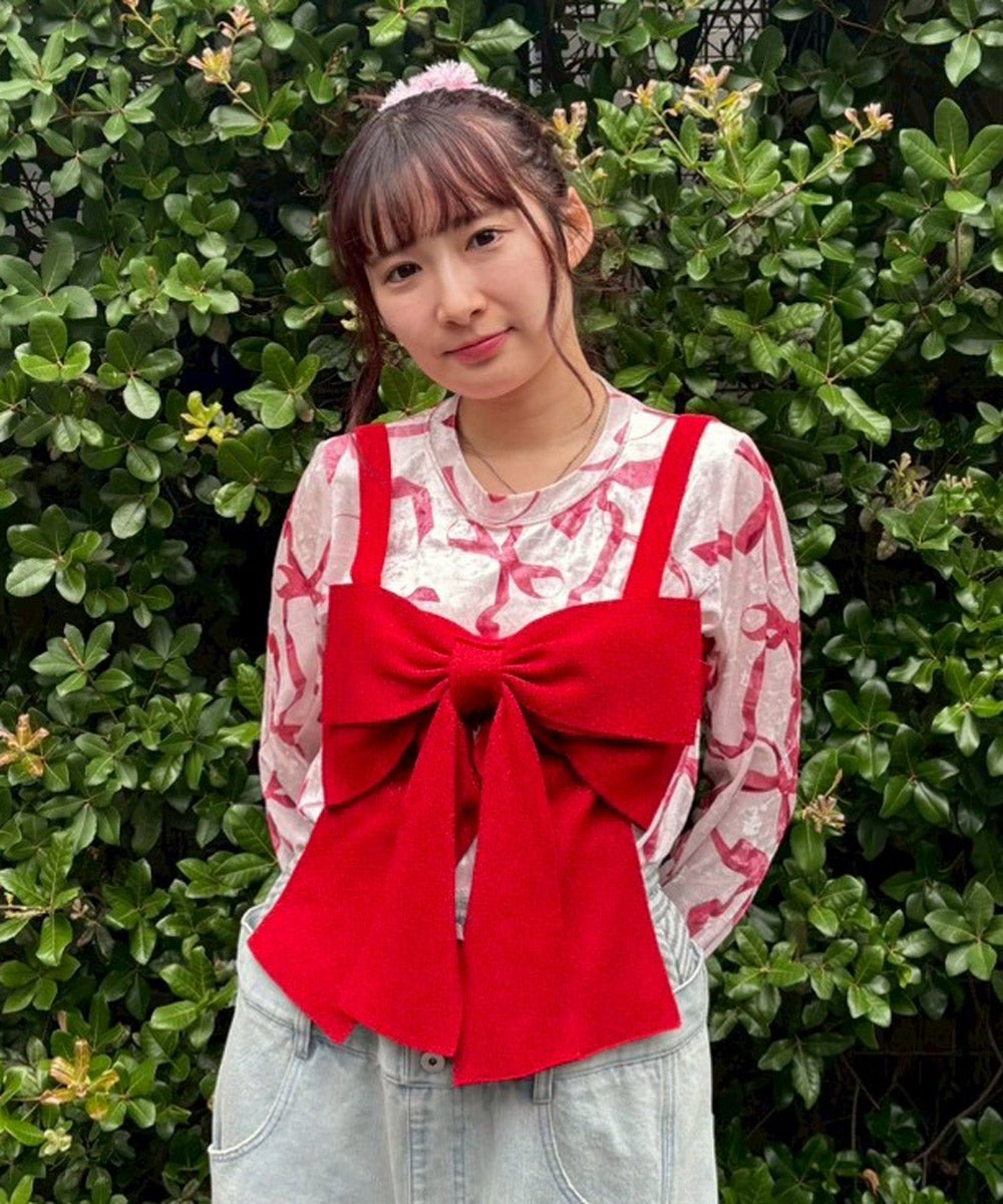 BIG RIBBON KNIT BUSTIER | Candy Stripper（キャンディ ストリッパー