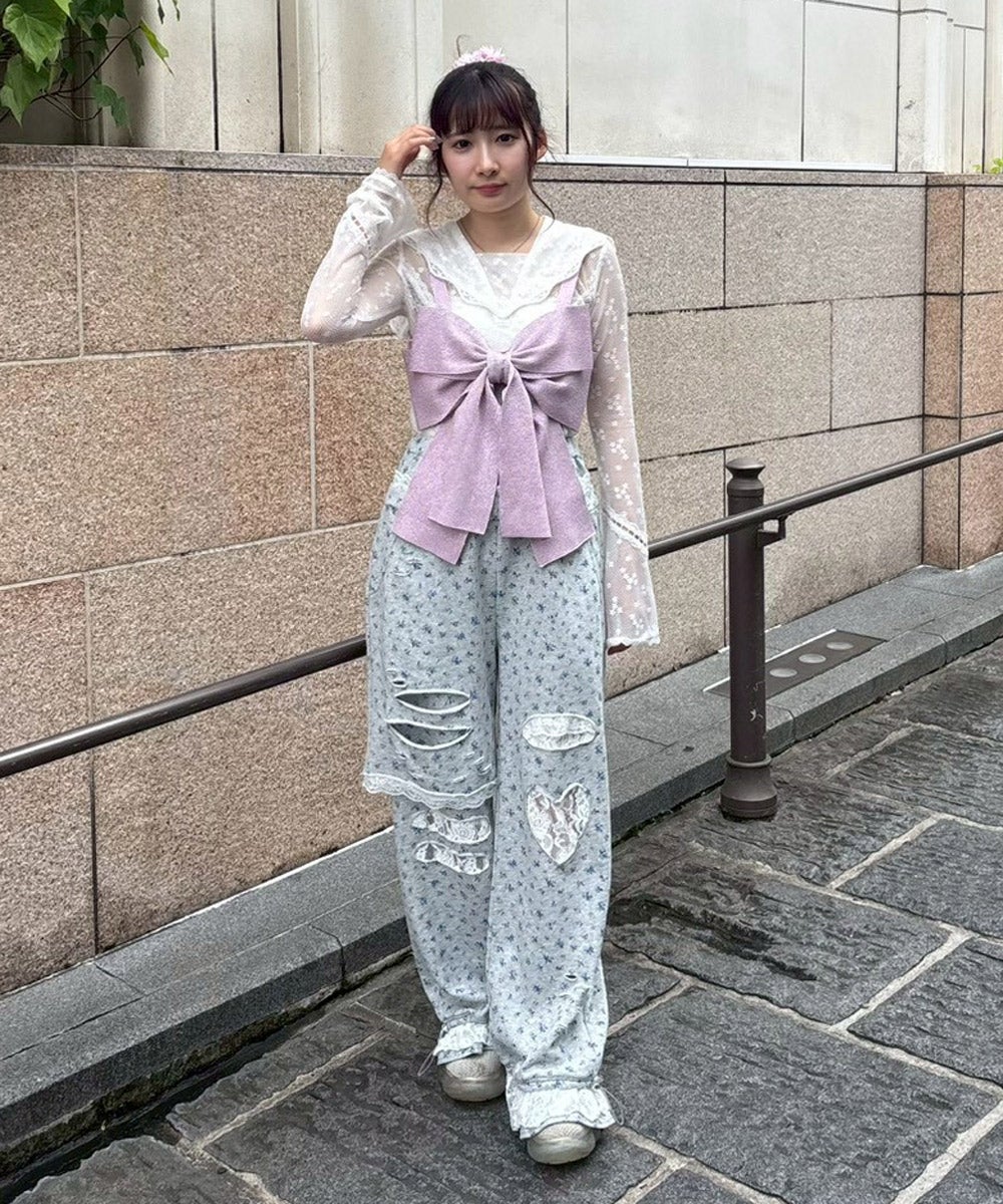 BIG RIBBON KNIT BUSTIER | Candy Stripper（キャンディ ストリッパー