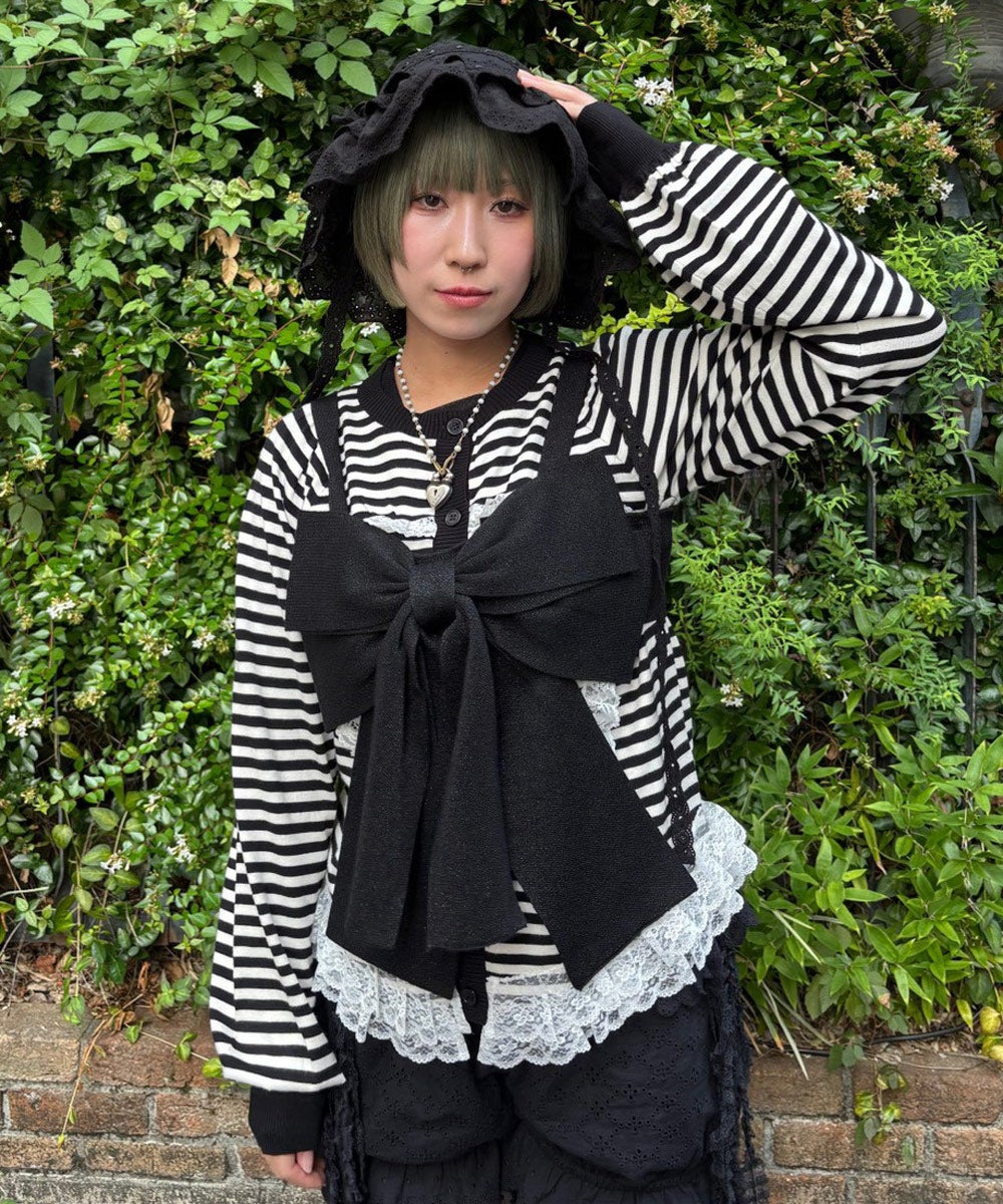 BIG RIBBON KNIT BUSTIER | Candy Stripper（キャンディ ストリッパー