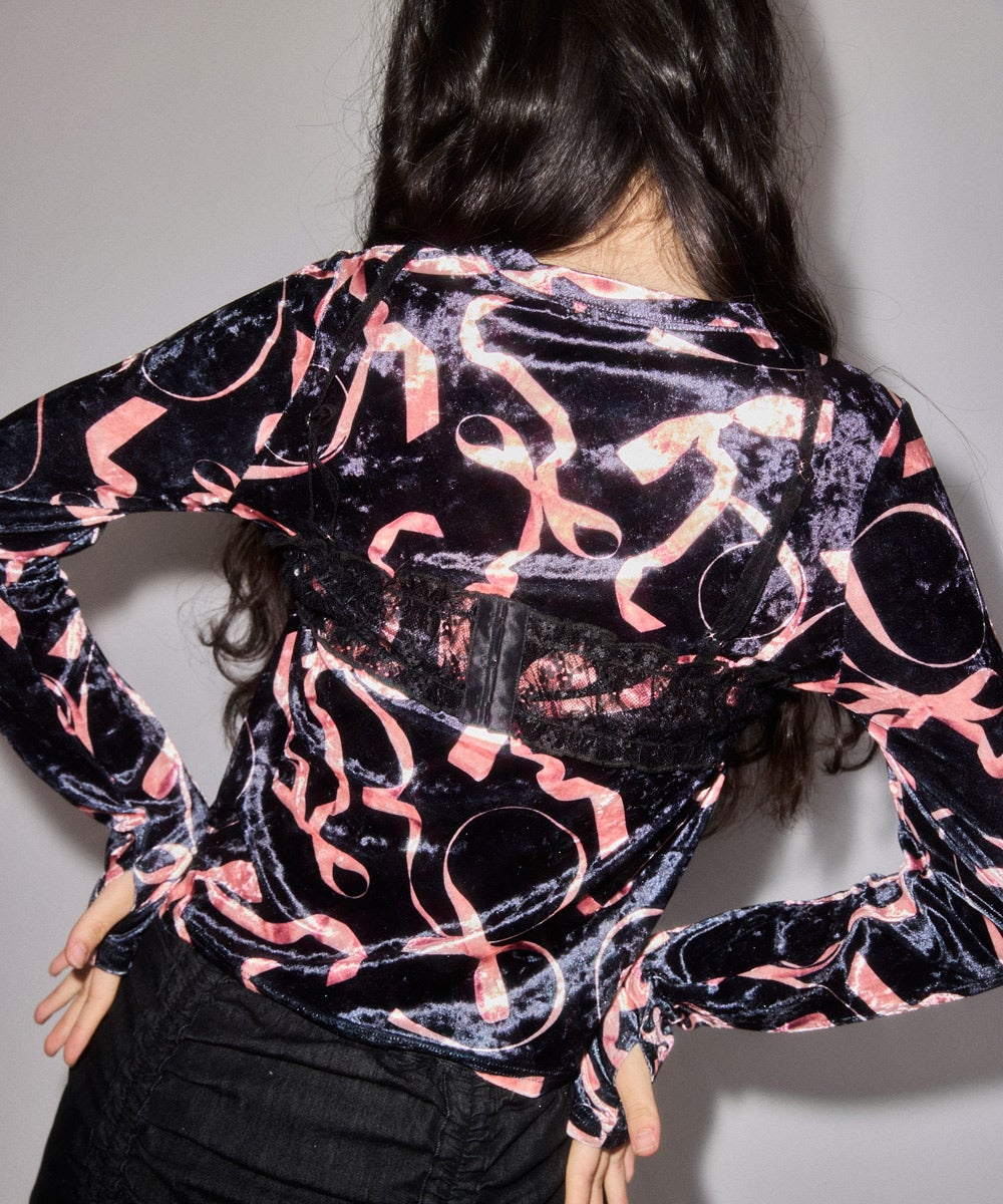 RIBBON VEROUR TOPS | Candy Stripper（キャンディ ストリッパー