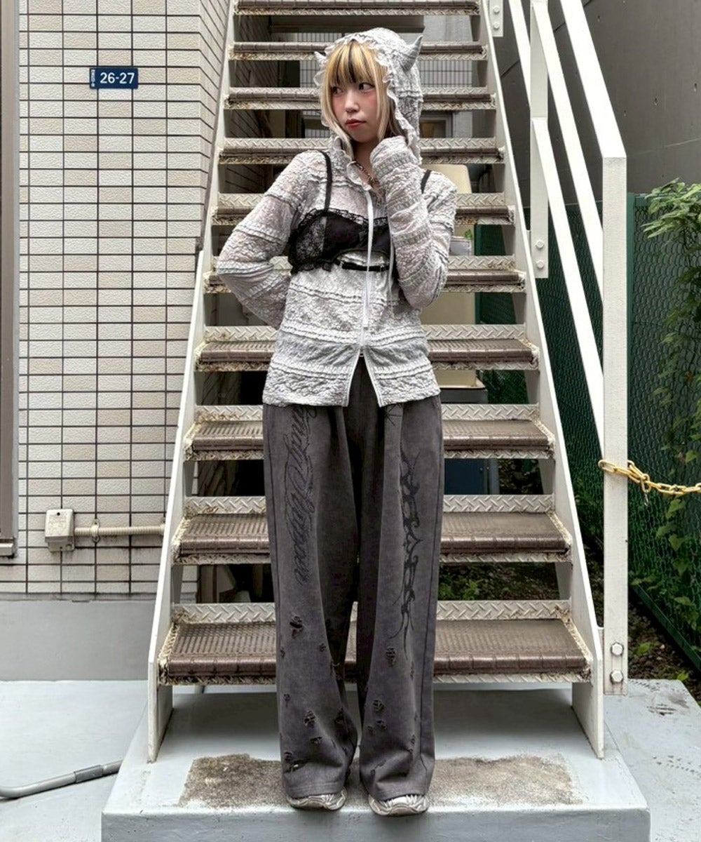 DEVIL HORN LACE HOODIE | Candy Stripper（キャンディ ストリッパー