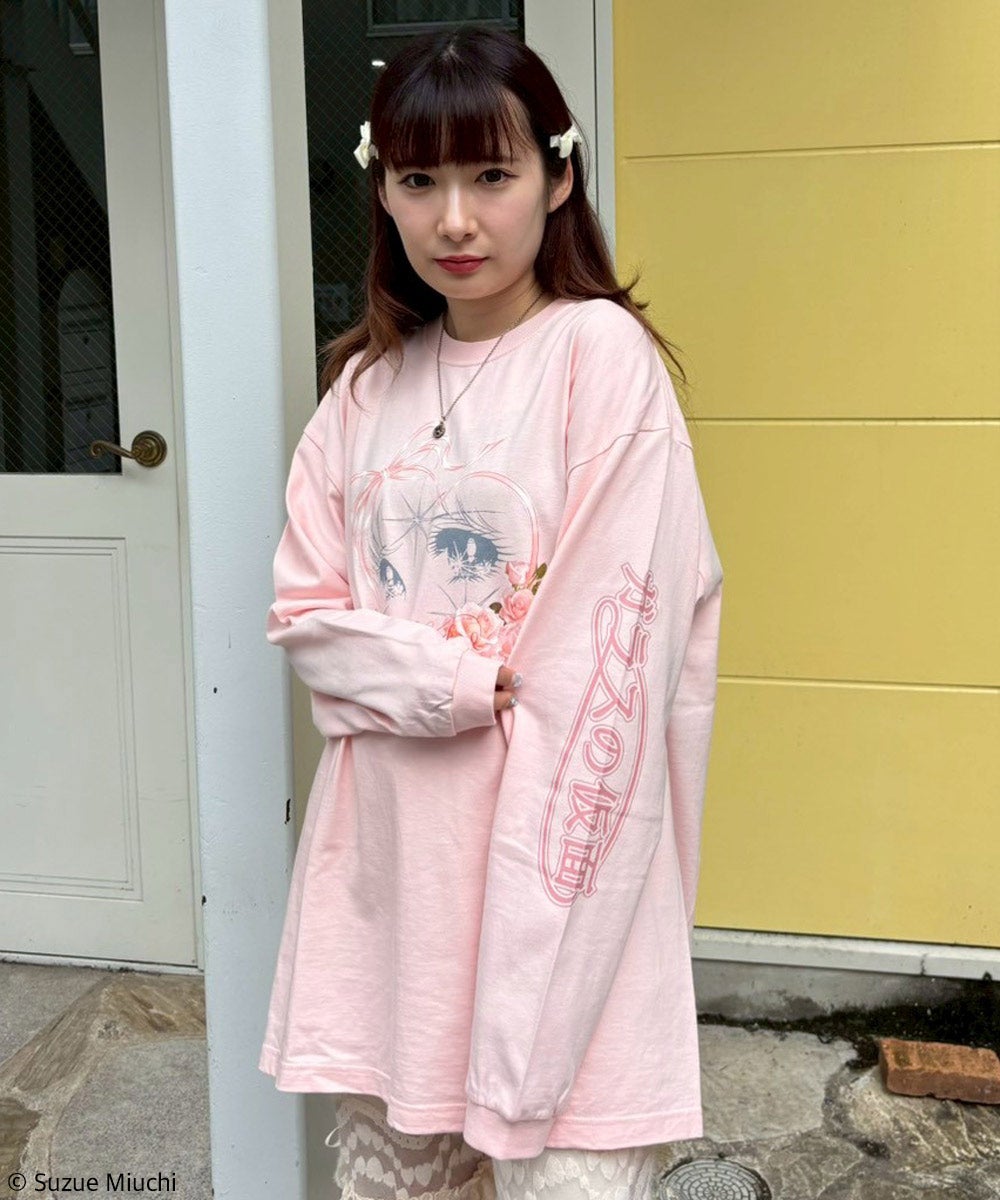 momentel天使プリント長袖Tシャツ　xgマヤちゃん着用 ガラスの仮面】TWINKLE EYES MAYA L/S TEE | Candy Stripper