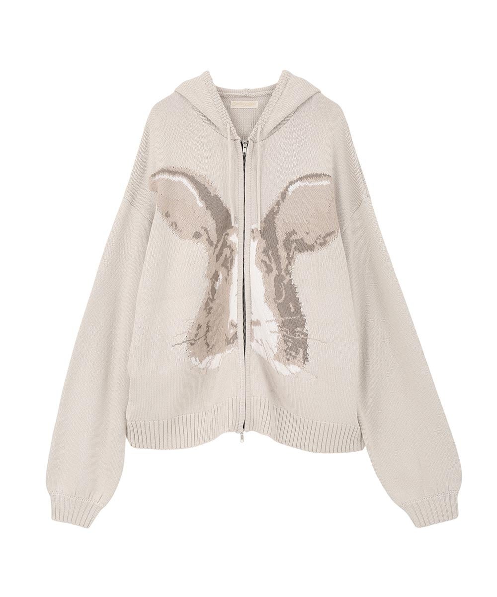 RABBIT KNIT HOODIE | Candy Stripper（キャンディ ストリッパー