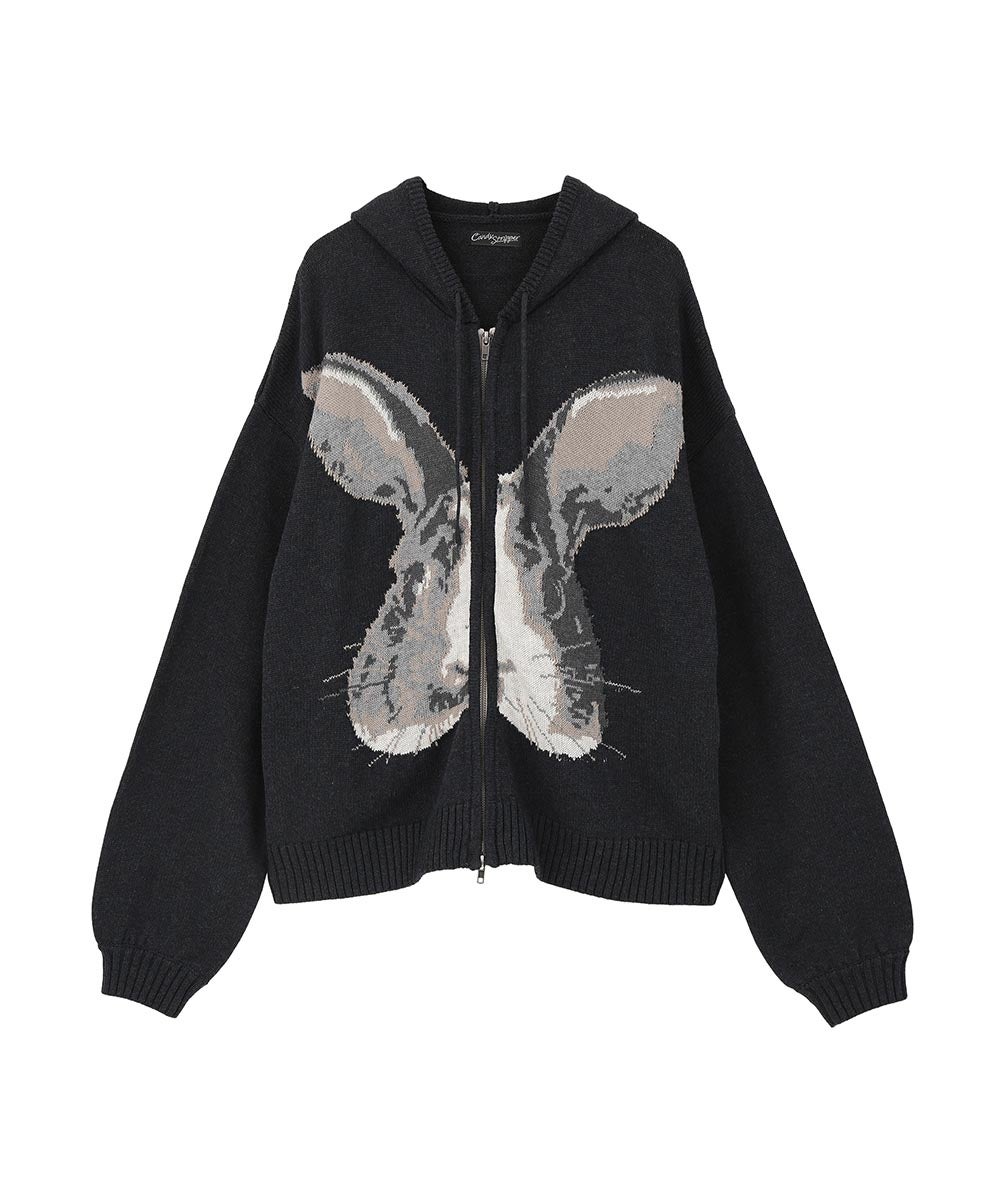 RABBIT KNIT HOODIE | Candy Stripper（キャンディ ストリッパー