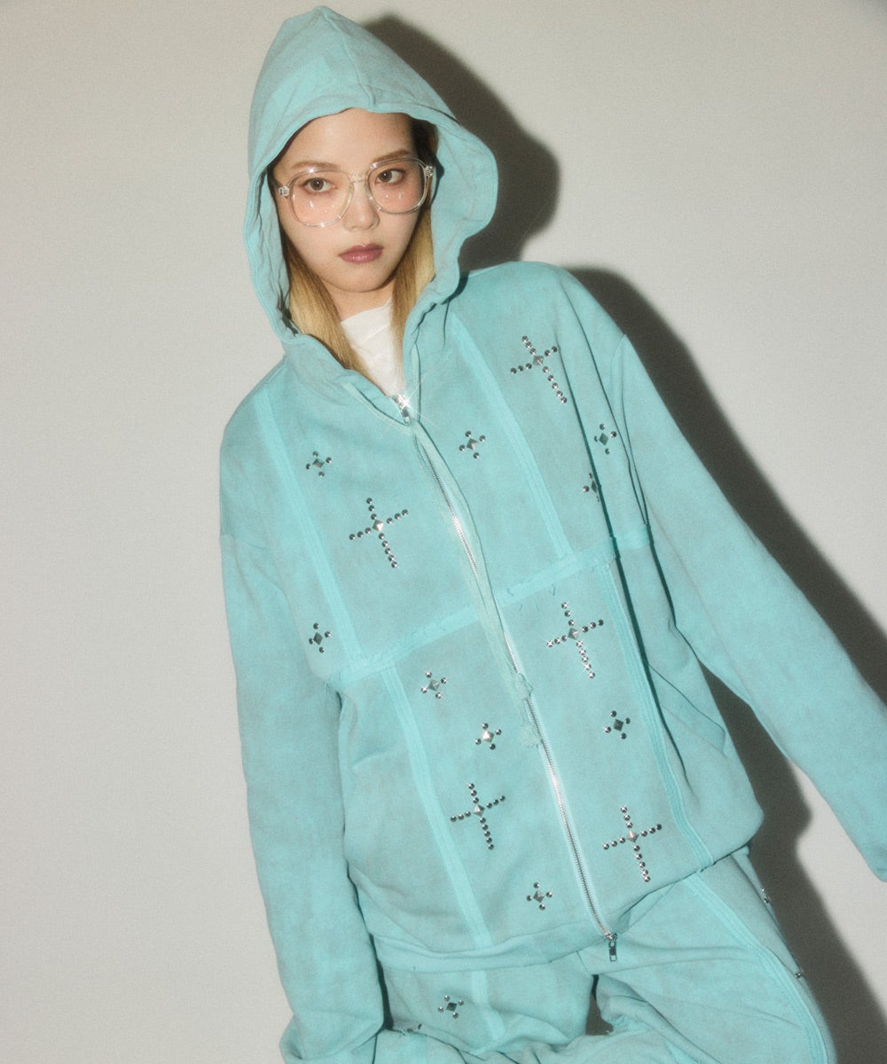 PATCHED ZIP HOODIE | Candy Stripper（キャンディ ストリッパー